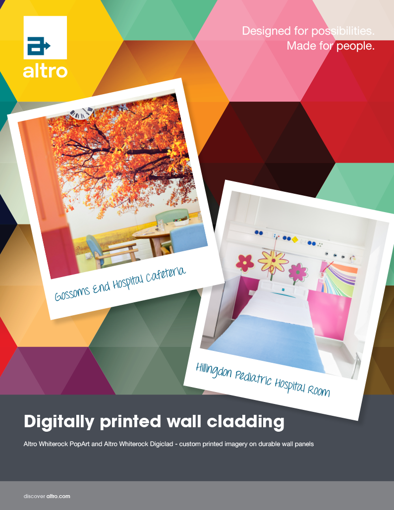 Digitally printed walls bt Altro Brochure cover