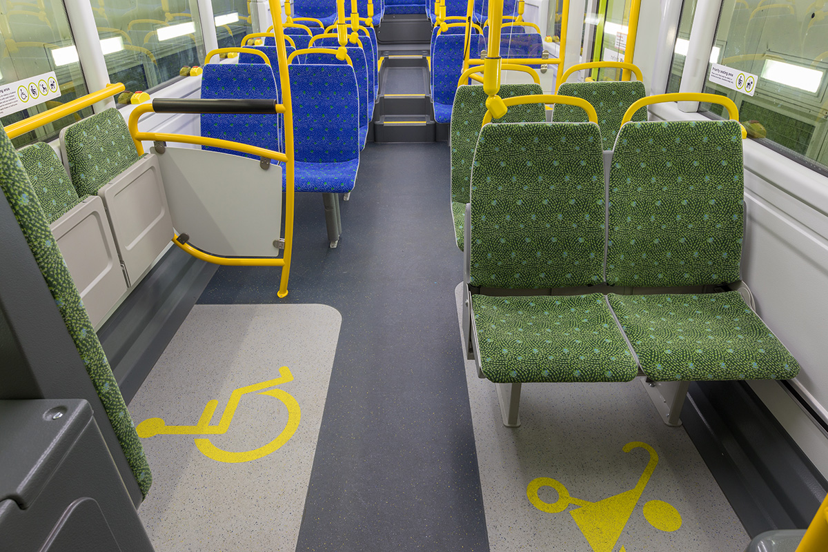 Altro Transflor Chroma in an Abellio London bus