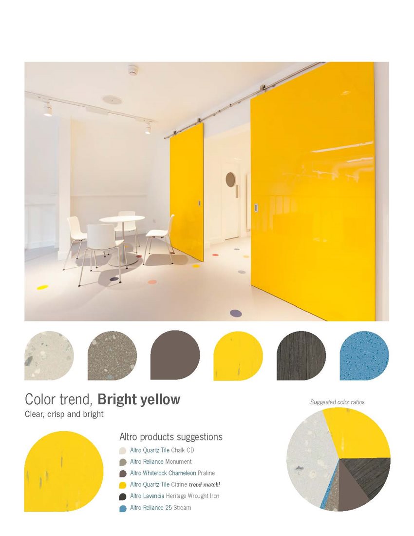 Bright yellow color trend color card